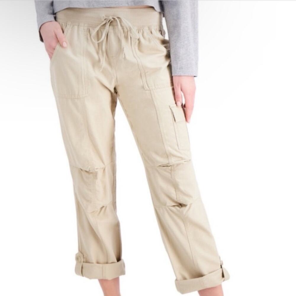 Tommy Hilfiger Roll Tab Alton Cargo Pants convertible women's size large khaki